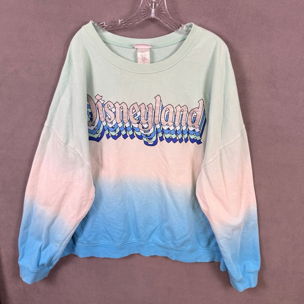 Disney Disneyland Sweatshirt Womens 3X Blue Ombre Mickey Mouse Graphic Pullover